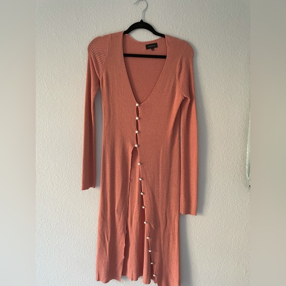 MAJORELLE Tops - Majorelle long button cardigan in sparkle coral fabric size S
